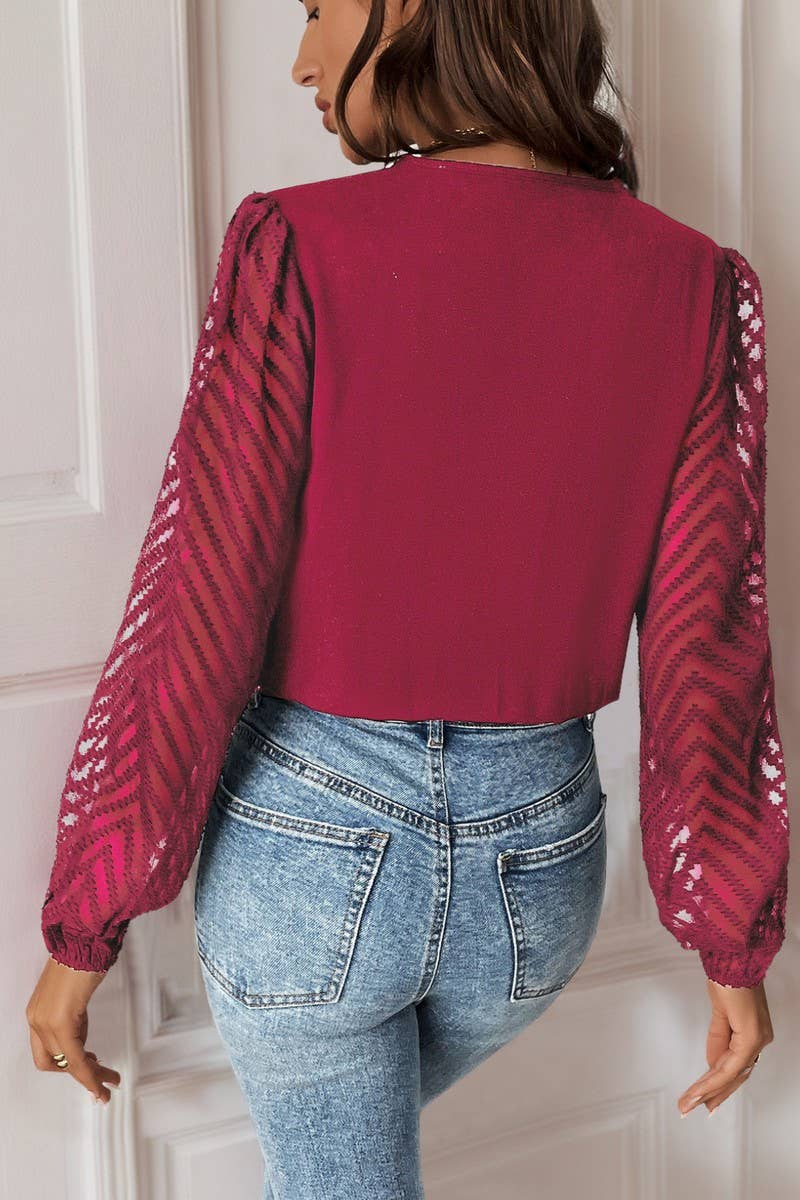 CWSBSL0119_SOLID COLOR LONG SLEEVE RETRO BODYSUIT