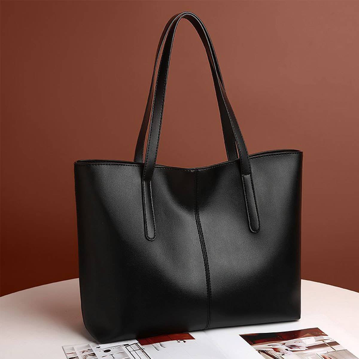 TEXTURE RETRO SHOULDER TOTE BAG_CUAB0062