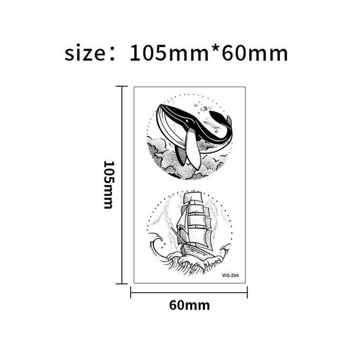 Minimalist Nature Tattoo Stickers ? Whale & Forest