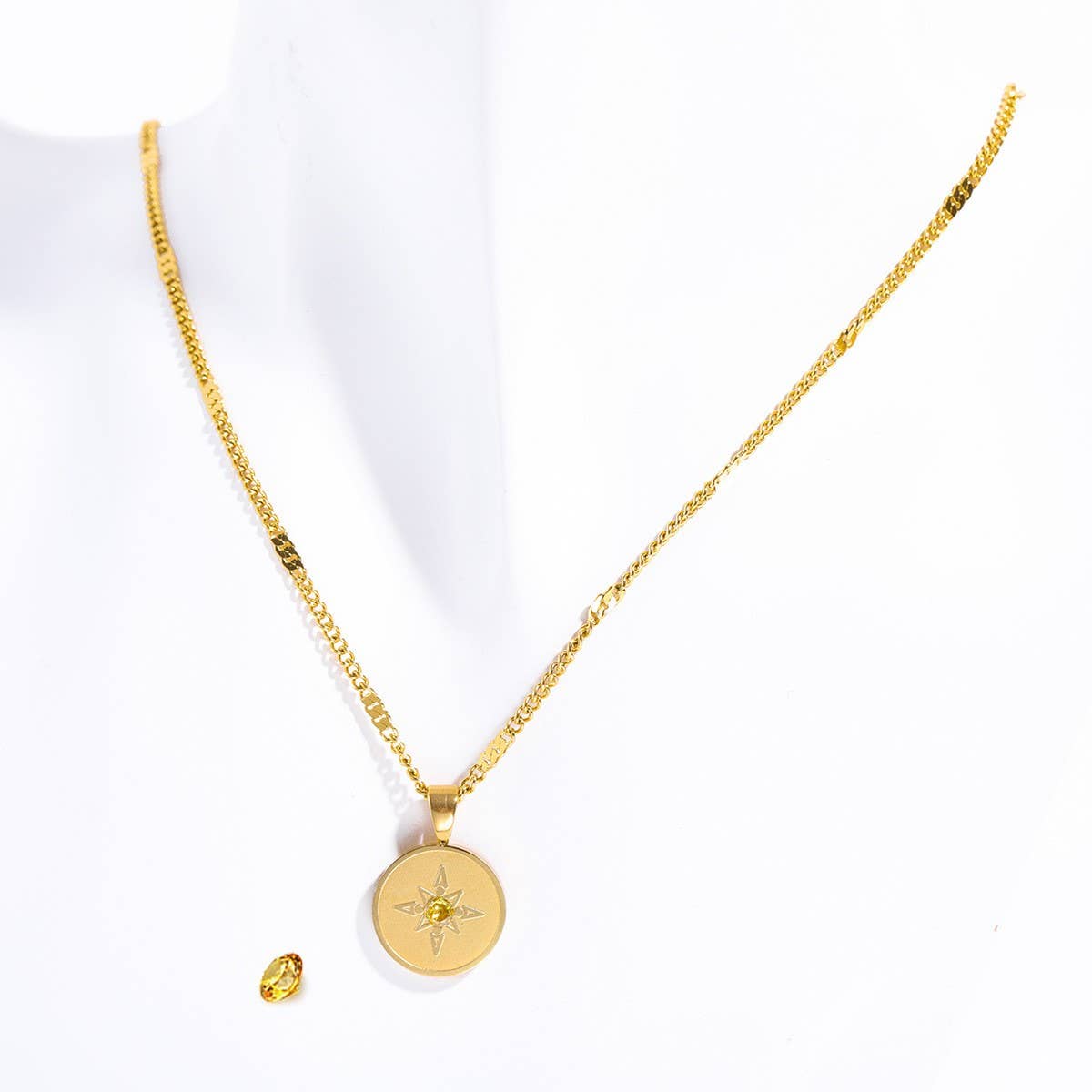 Stainless Steel 12 Birthstone Necklace_CWMM5587