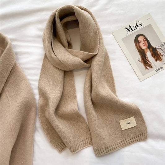 Solid Knit Scarf - Candy Color Wrap for Students_CWASC0975