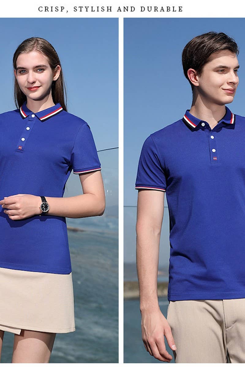 CWTBLS02445_LAPEL POLO SHIRT SHORT SLEEVE CASUAL TOP
