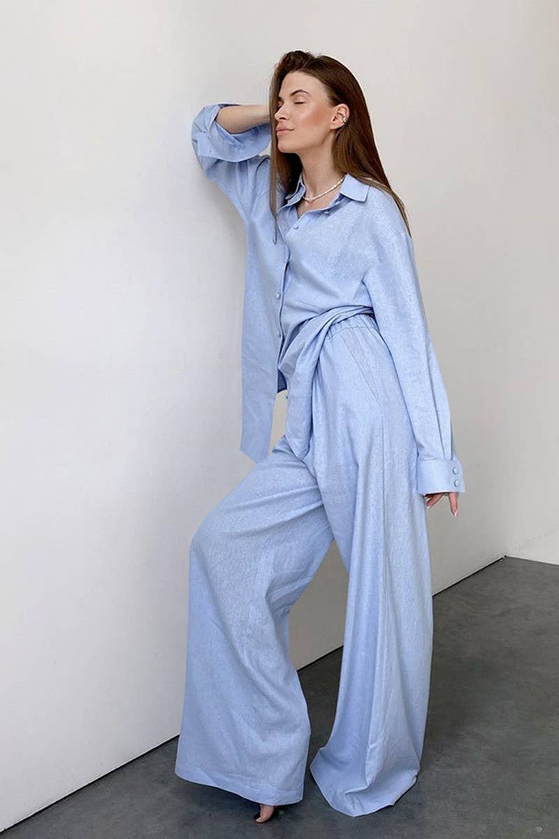 CWSPJ0319_LONG-SLEEVED AND LONG-PANTS PAJAMAS TWO-PIECE SET