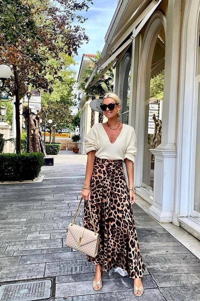 CWBLS0625_SPRING AND SUMMER LEOPARD PRINT BELT SWING SKIRT