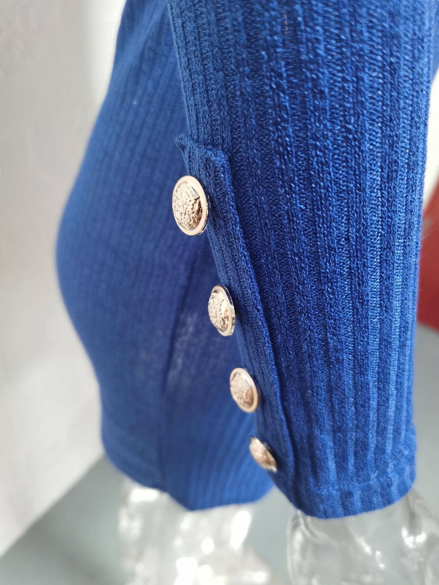 Button-up color-blocking figure-hugging dress