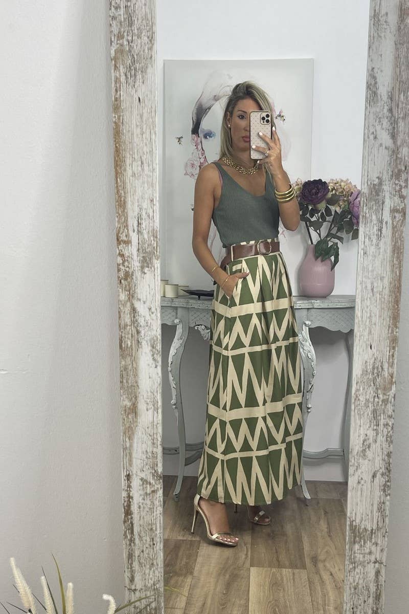 CWBLS0636_SUMMER A-LINE ELEGANT COMMUTER SKIRT