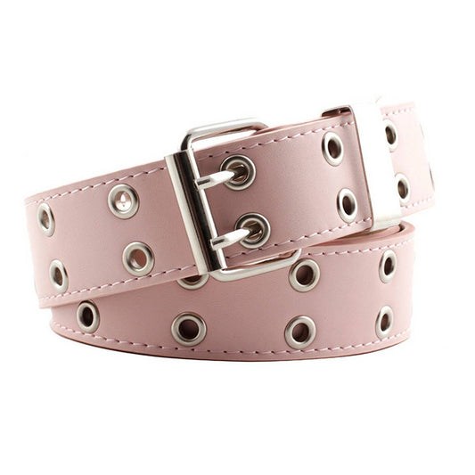 PUNK JEANS DOUBLE EXHAUST EYES WIDE PU BELT_CWABE0347