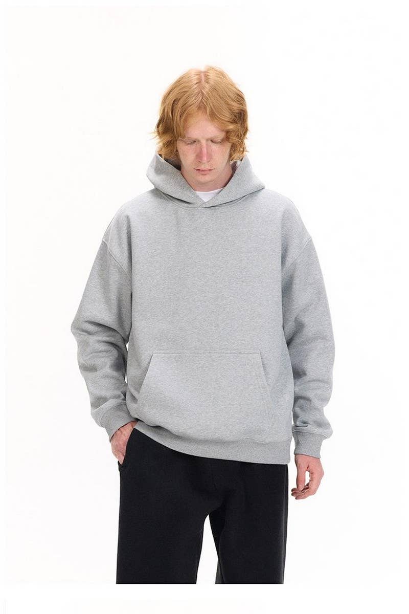 CWOHOL0765_SOLID COLOR THICKENED HOODED SWEATSHIRT