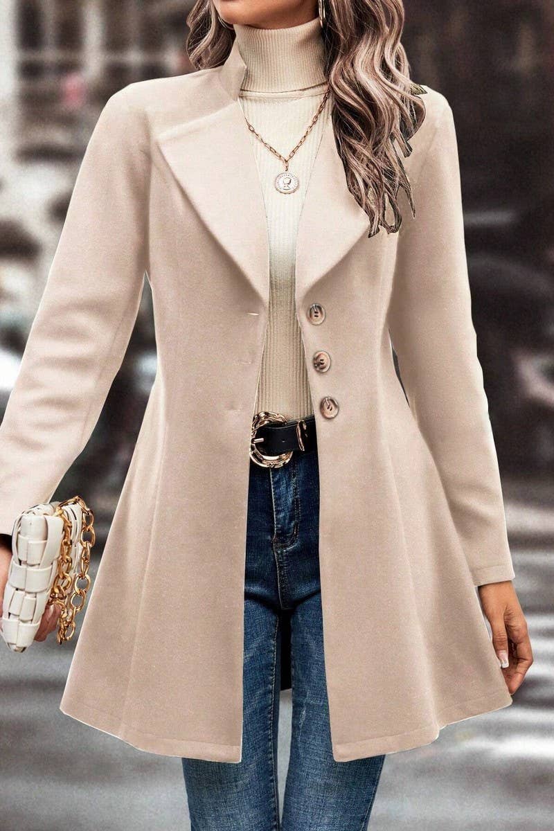 CWOCO00200_SOLID COLOR SLIM FIT LAPEL COAT