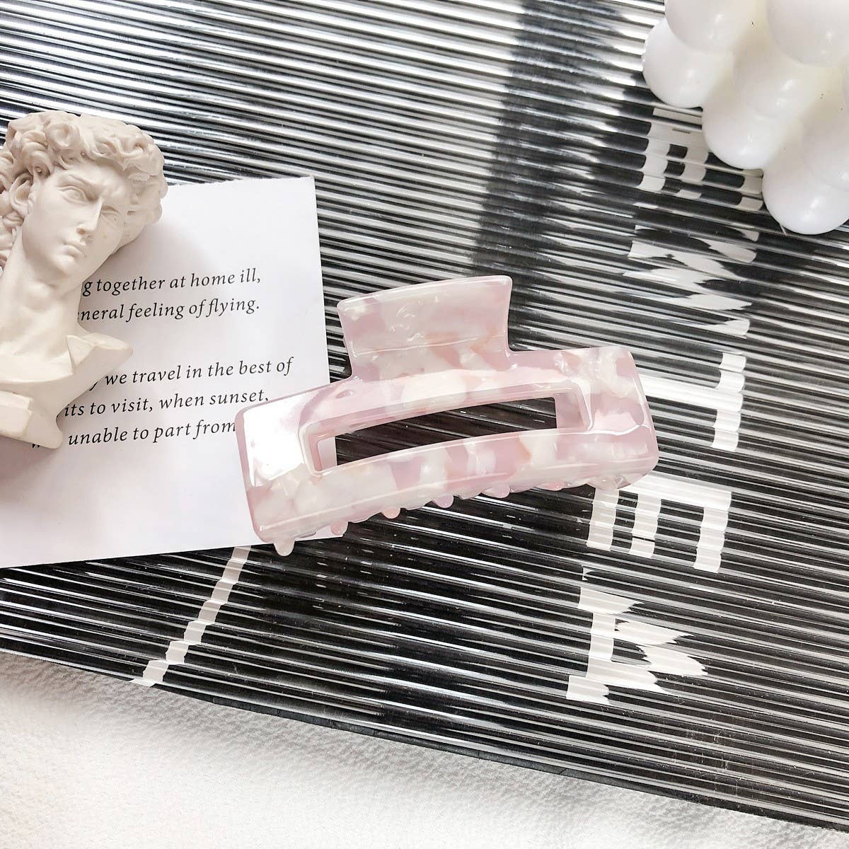 Elegant Square Hair Claw - Medium Acetate Clip_CWAHA1483