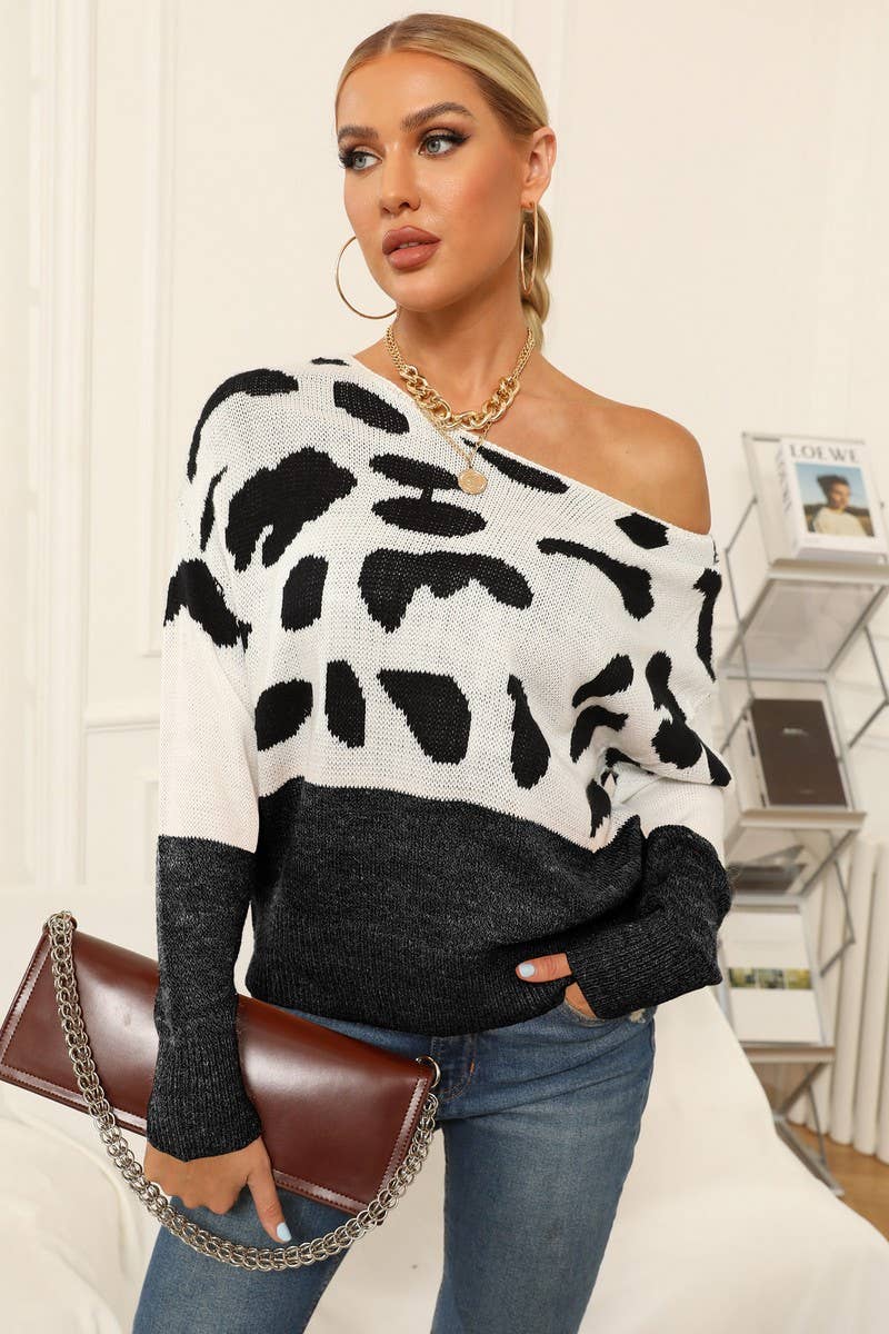 CWOSWL1580_Round Neck Long Sleeve Pullover Sweater