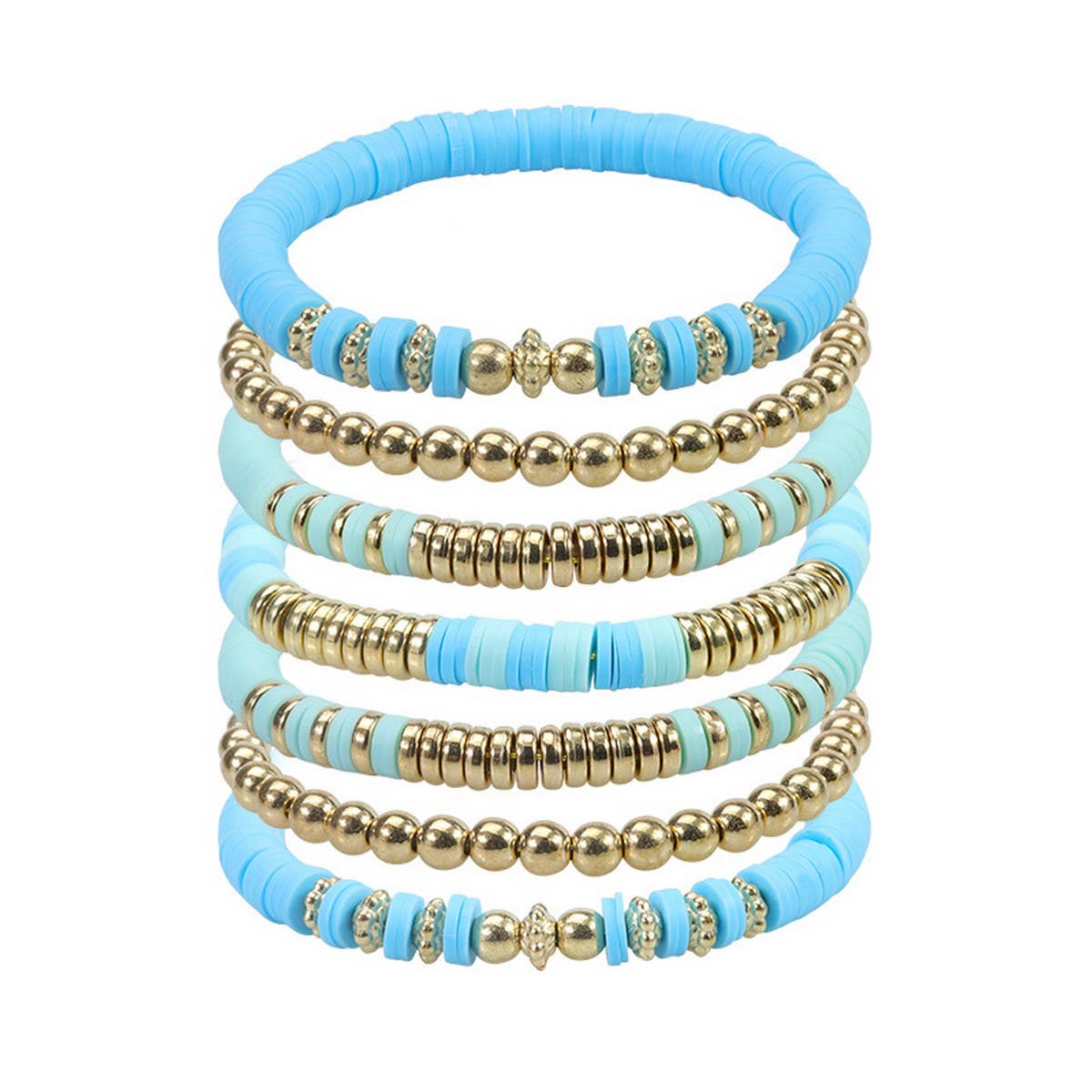 COLORFUL SOFT CERAMIC BEADED BRACELET SET