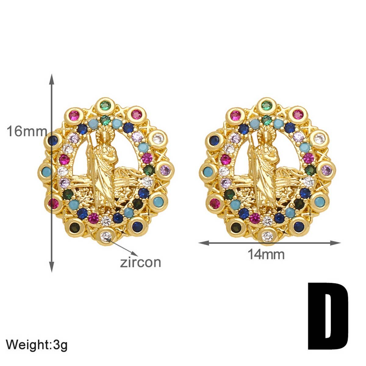 RETRO VIRGIN MARY EARRINGS