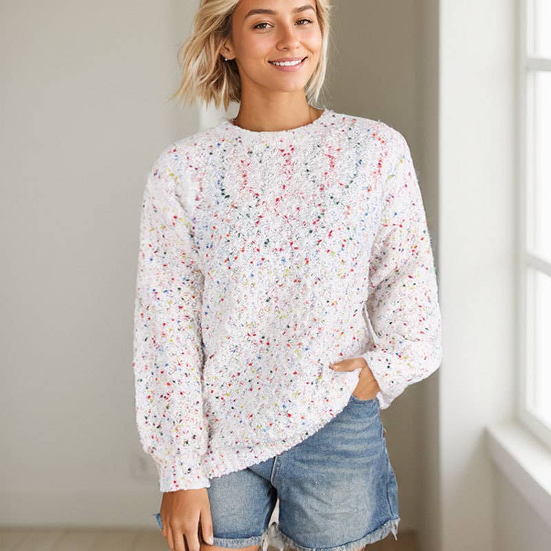 COLORFUL DOT ETHOS COMMUTER ROUND NECK SWEATER