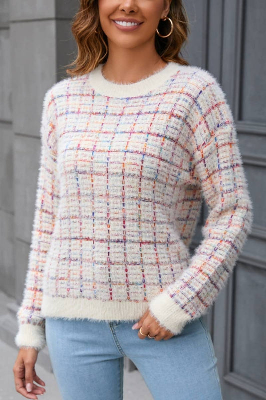 CWOSWL1040_Casual Crew Neck Pullover Long Sleeve Sweater