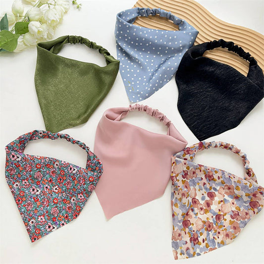SATIN CLOTH TURBAN TRIANGLE HAIR ACCESSORIES