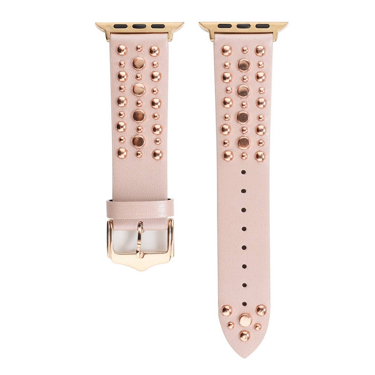 IWATCH9-1IWATCH8 GOLD RIVET GENUINE LEATHER STRAP