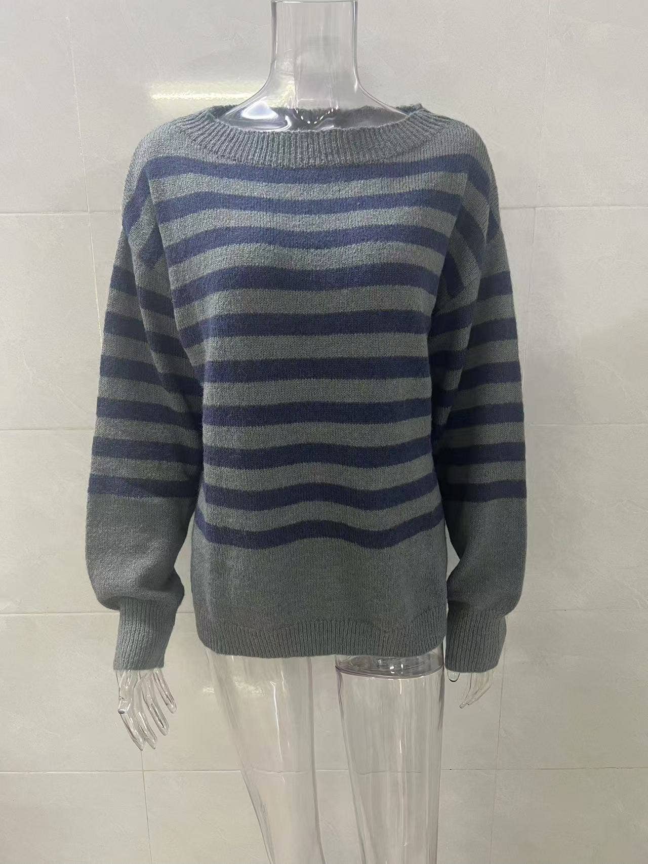 Casual, loose and laid-back striped sweater