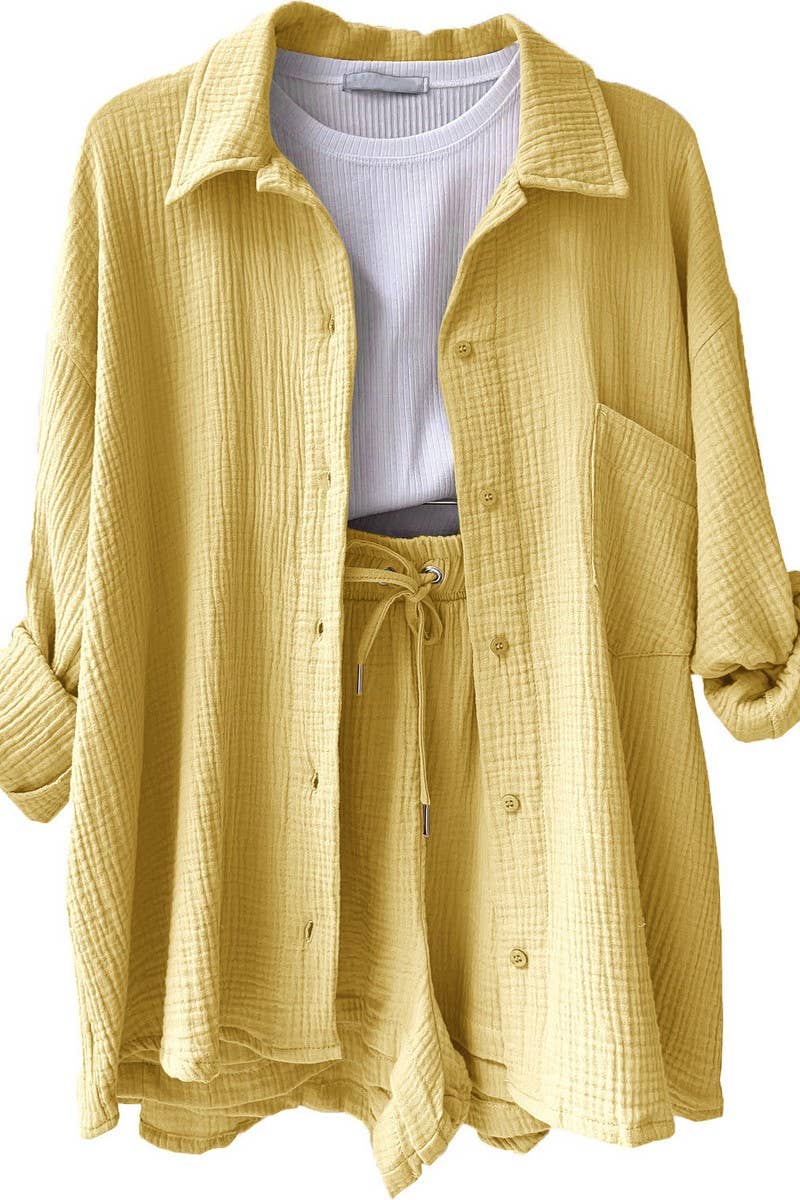 CWSS01299_FASHIONABLE CASUAL WRINKLED LAPEL TWO-PIECE SUIT