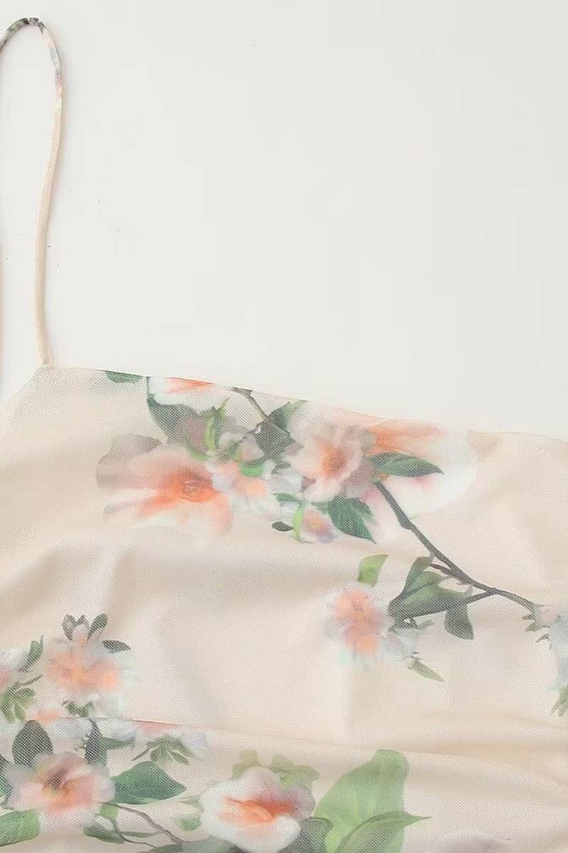 CWDHL0840_FASHIONABLE LAYERED PRINTED SUSPENDER DRESS