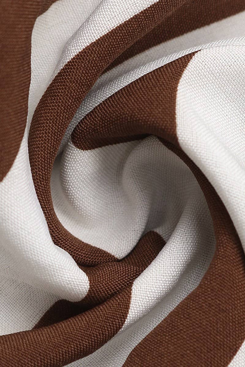 CWTBLL3740_SUMMER V-NECK SINGLE-BREASTED STRIPED SHIRT