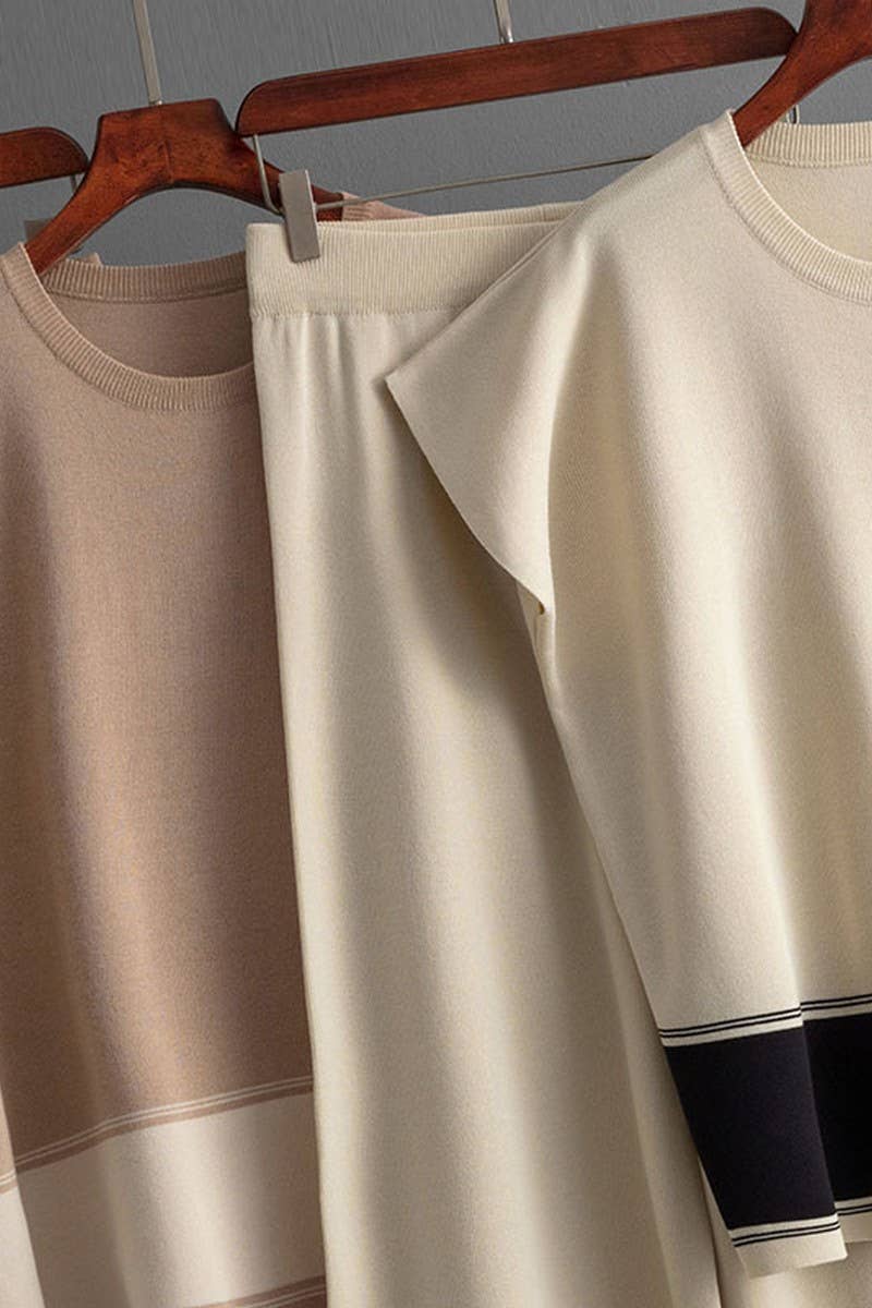 CWSTB00423_LOOSE HIGH WAIST WIDE LEG PANT TWO-PIECE SET