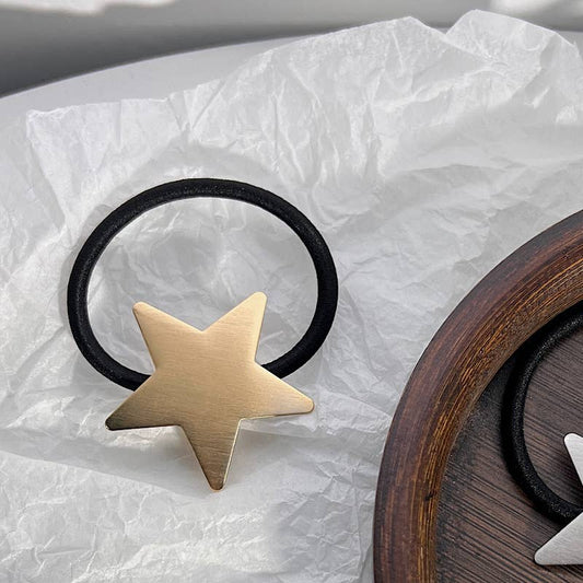 GOLD METAL  STAR BRIGHT ELASTIC HAIR TIE_CWAHA0631