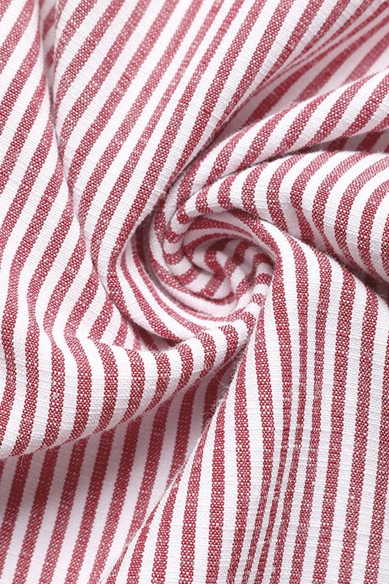 CWTSTL00964_STRIPED PATCHWORK LANTERN SLEEVE BLOUSE