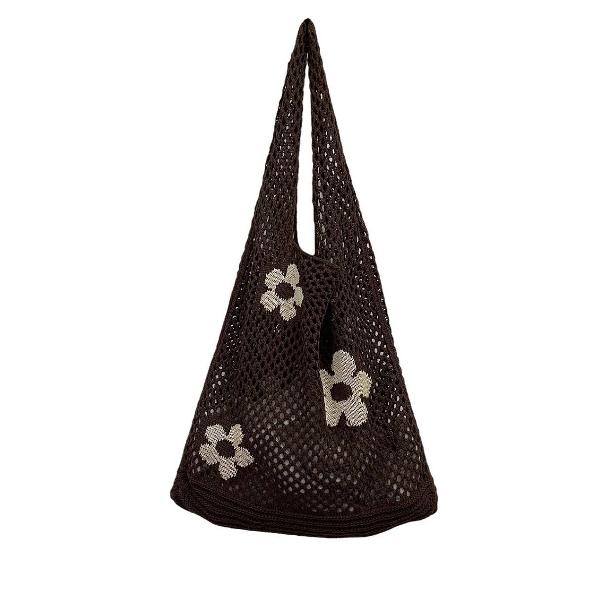 CWAB5060_FLOWER KNITTED MESH HOLLOW SHOULDER BAG