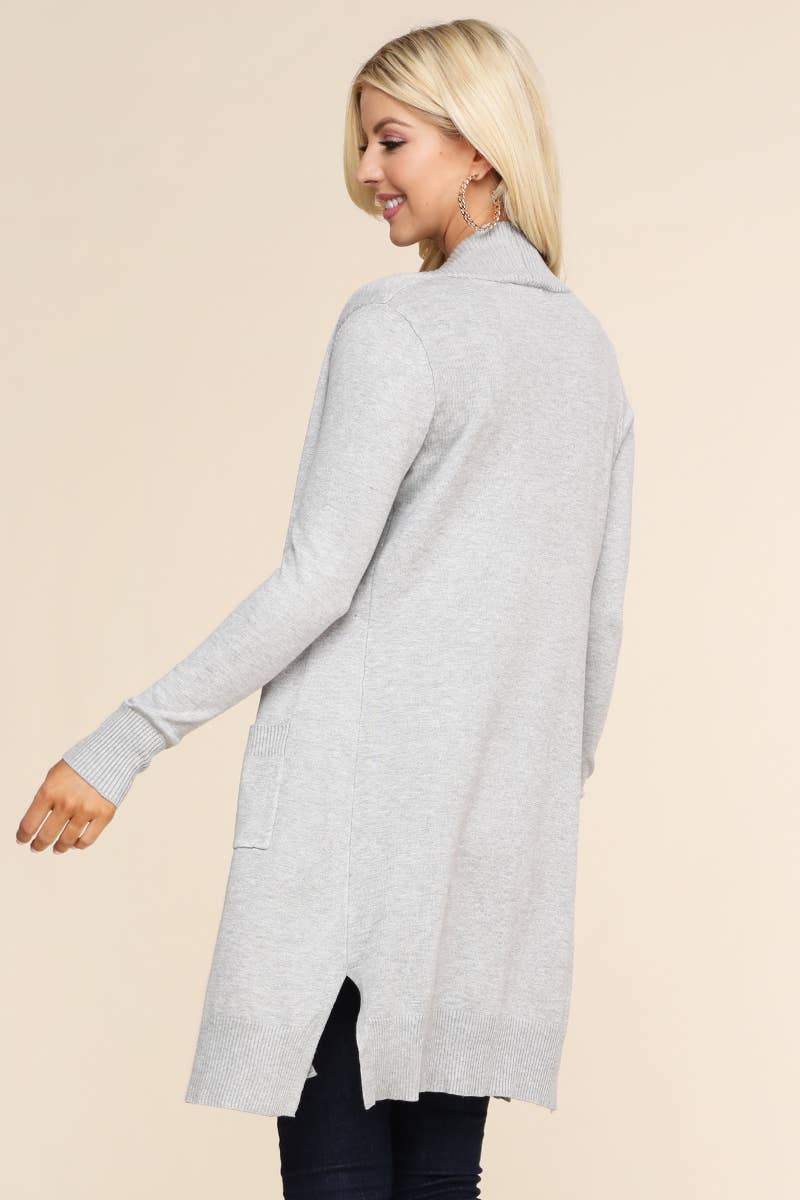 AWOCAL311_LONG SLEEVE OPEN FRONT CARDIGAN WITH SIDE POCKETS