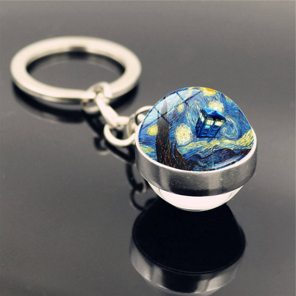 STARRY SKY TIME GEM METAL KEYCHAIN PENDANT JEWELRY_CWMM0494