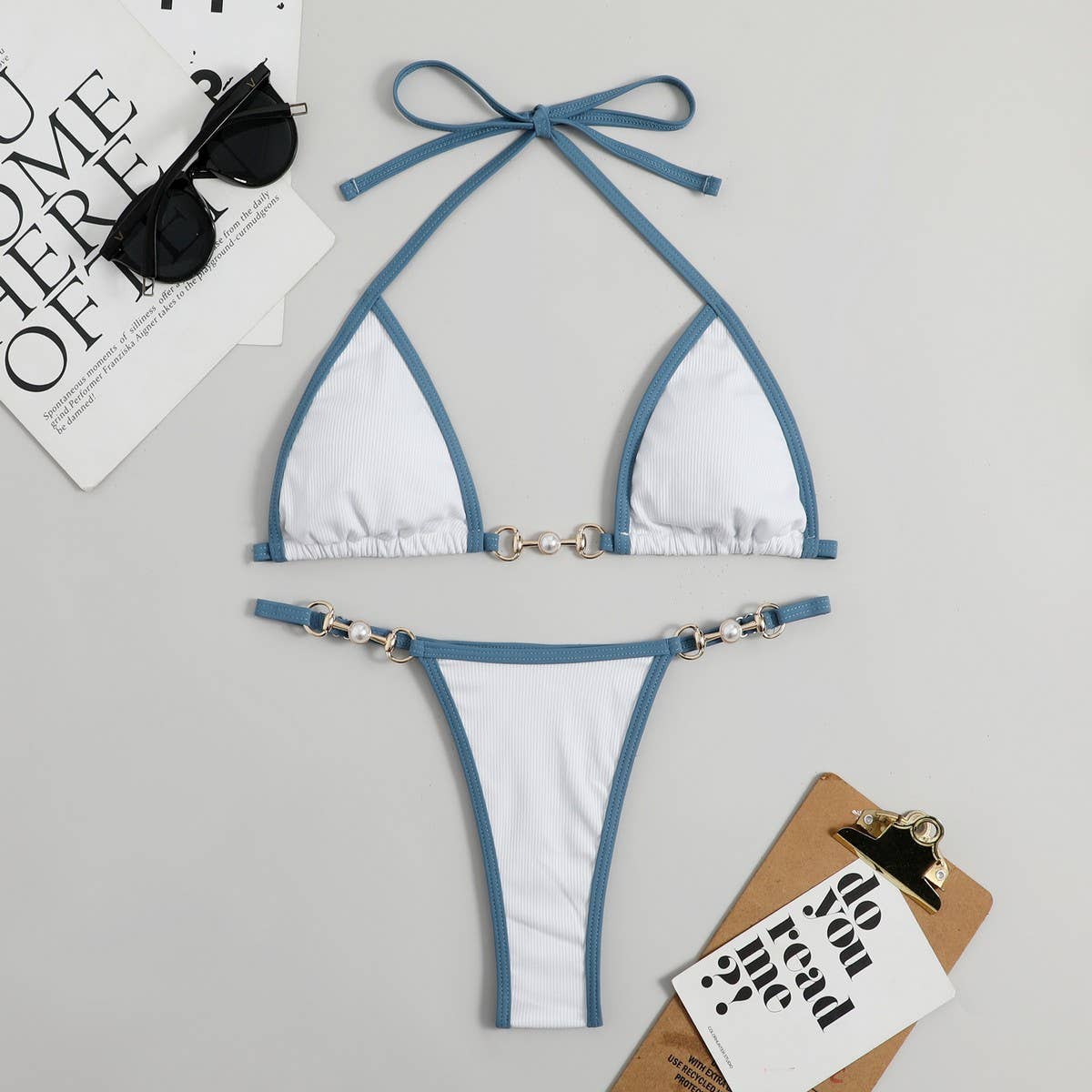Metallic Bikini Set - Sexy Fluorescent Swimsuit