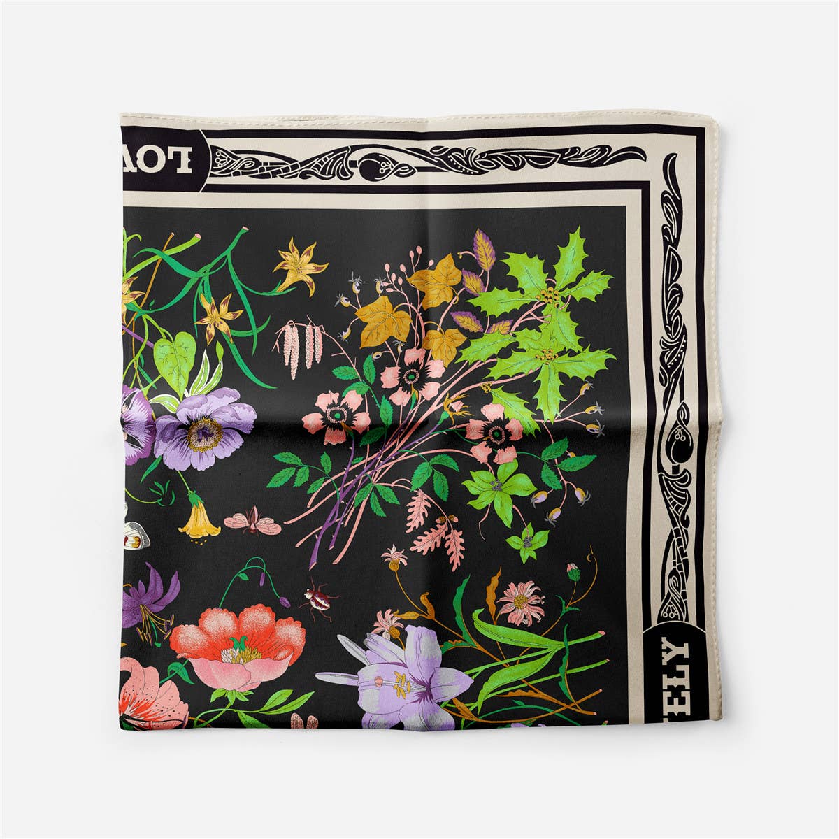Floral Satin Square Scarf for Summer Sun Wrap
