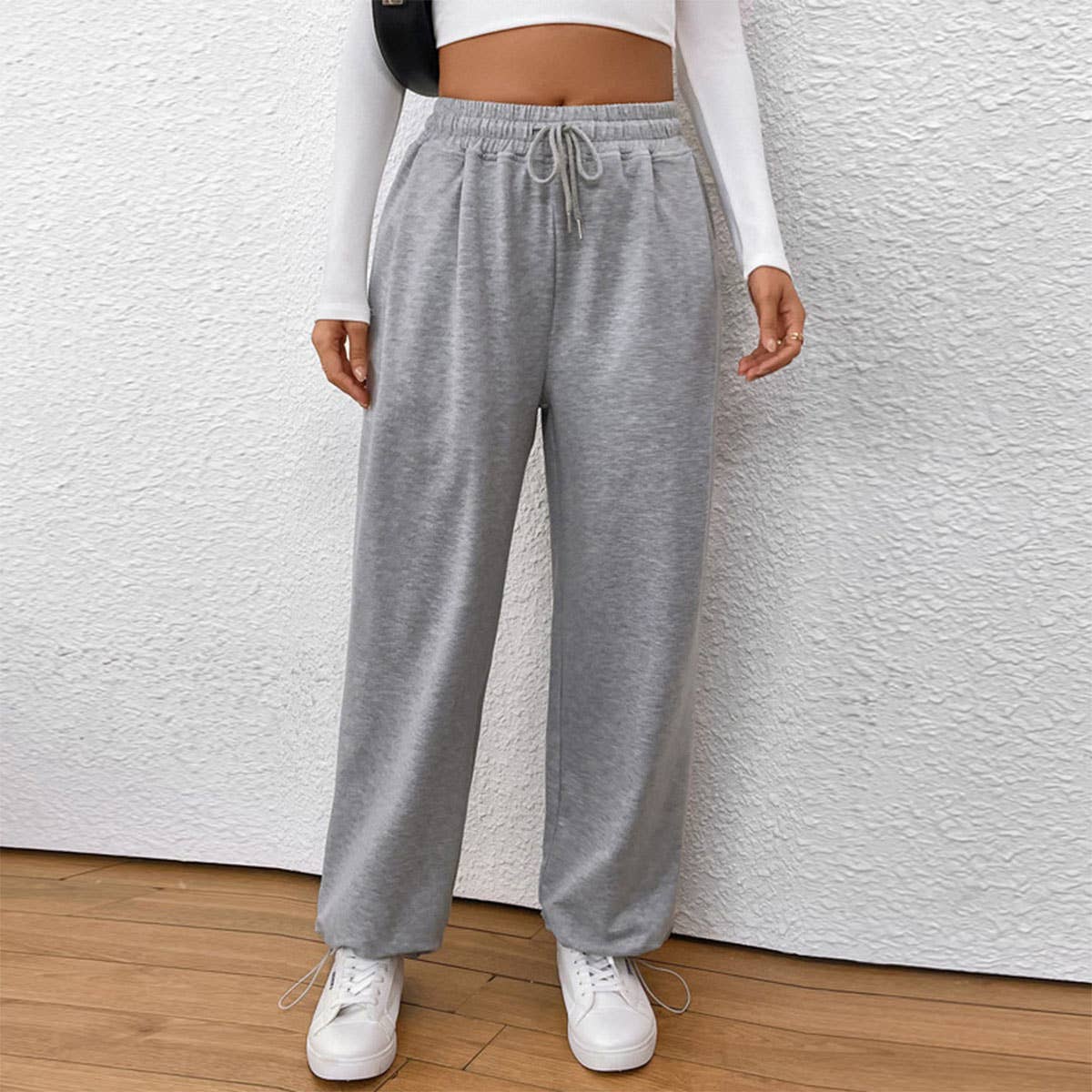 CASUAL DRAWSTRING SWEATPANTS WITH ADJUSTABLE LEG