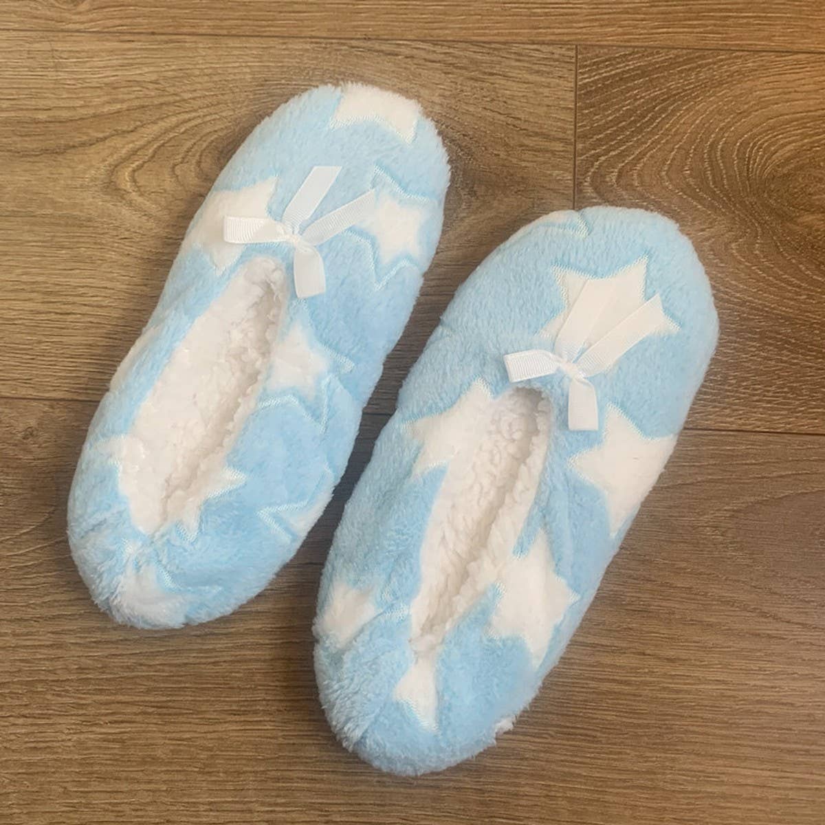 CORAL FLEECE PRINTED SOFT-SOLED SOCKS SLIPPERS