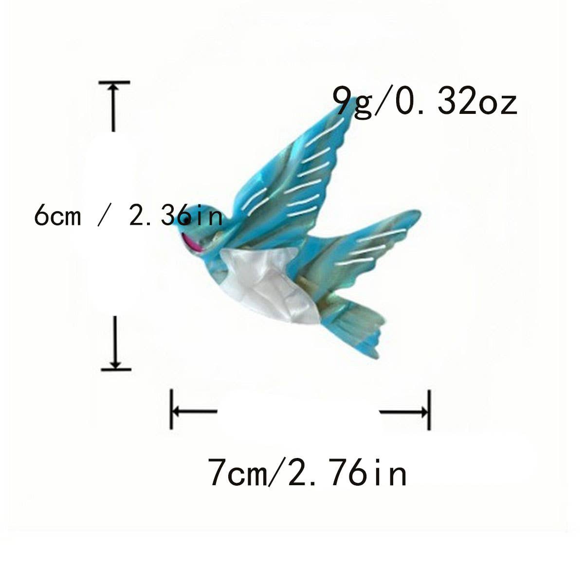 CWAHA07744_CARTOON TULIP BIRD ACETATE HAIR CLIP FOR WOMEN