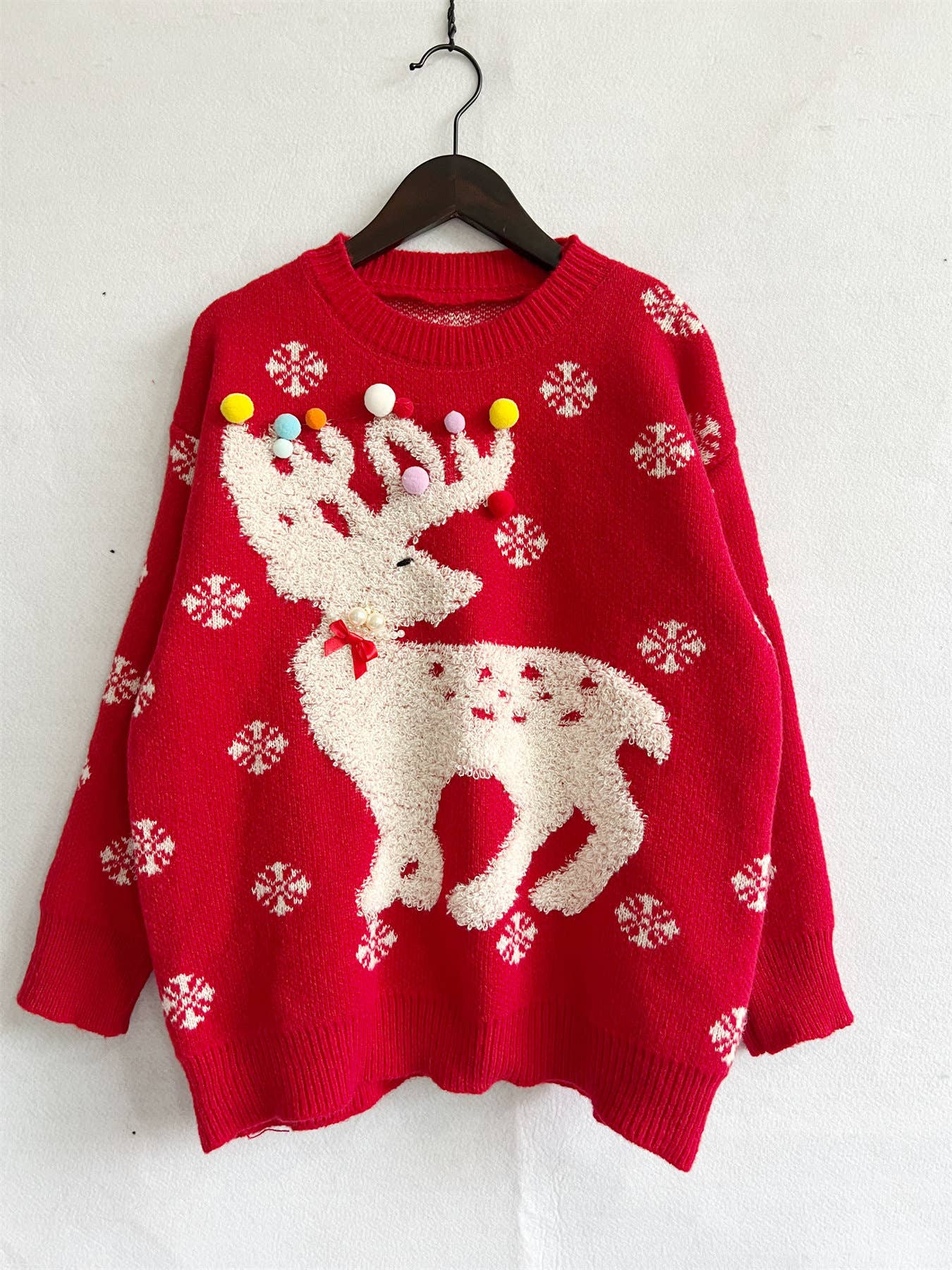 Christmas reindeer jacquard knitted sweater