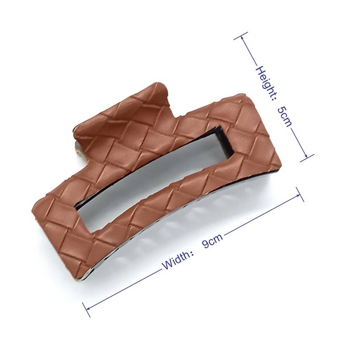 Best-Selling Tweed Style Woven PU Hair Claw_CWAHA6368