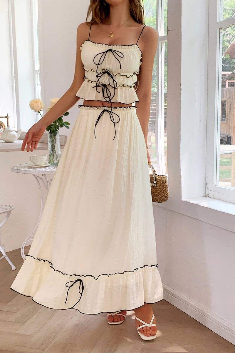 CWSS1181_CASUAL SEASIDE ATMOSPHERE STYLISH TWO-PIECE