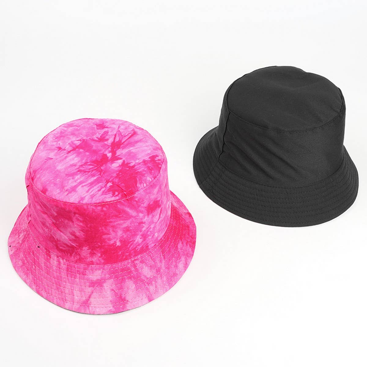 CWAH3280_TRENDY TIE-DYE DOUBLE-SIDED BUCKET HAT SUN HAT