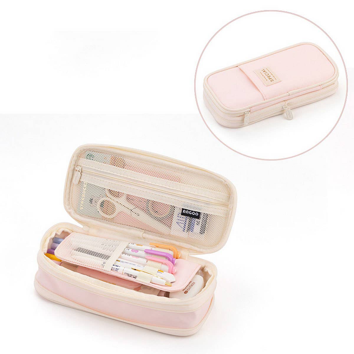 MACAROON COLOR MATCHING LARGE CAPACITY PENCIL CAS