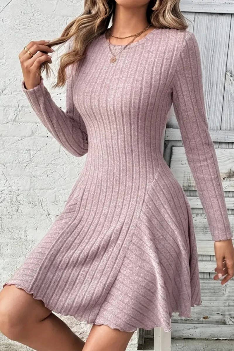 CWDSD10530_AUTUMN AND WINTER FRENCH KNITTED SHORT DRESS