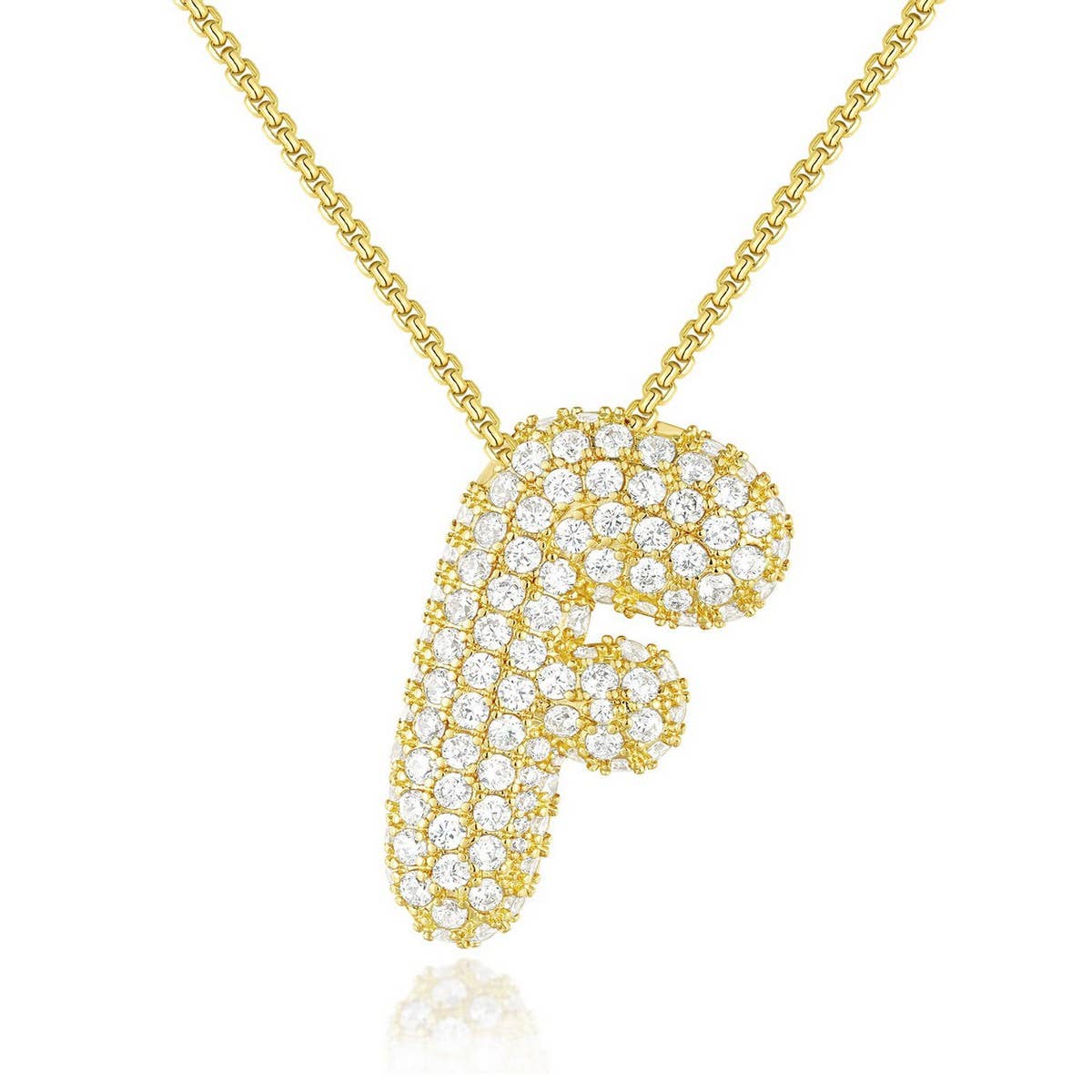 Fashionable Pendant Necklace - Zirconia Letters