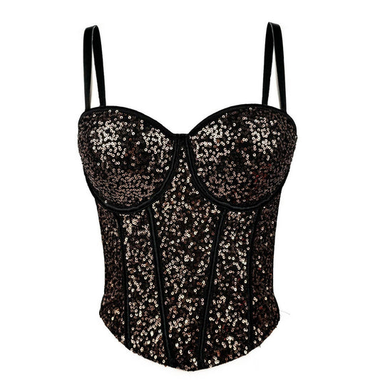 SEXY SLIM FIT SEQUINED HERRINGBONE BRA