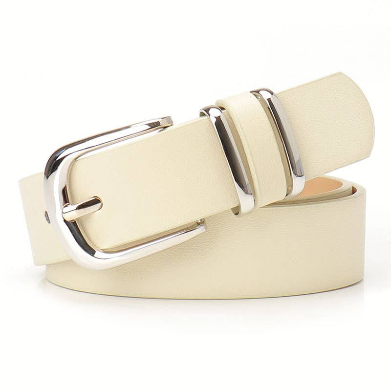 Leopard-print double ring women's belt