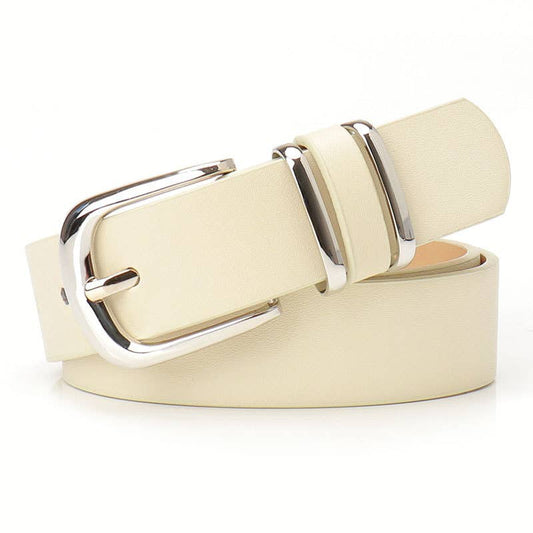 Leopard-print double ring women's belt