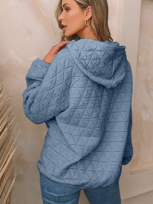 CASUAL STYLE LONG SLEEVE SOLID COLOR HOODIE