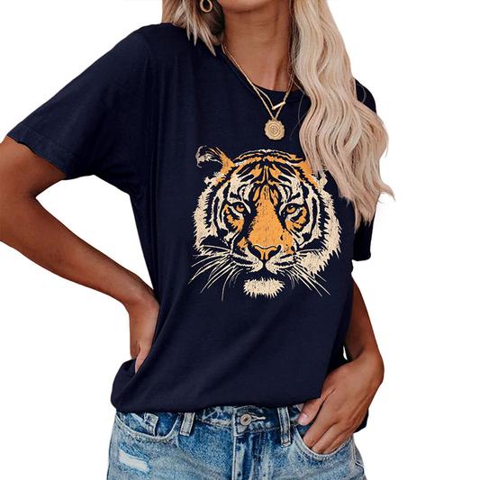 Women?™s Summer Tee with Stylish Tiger Print_CWTTSL0494