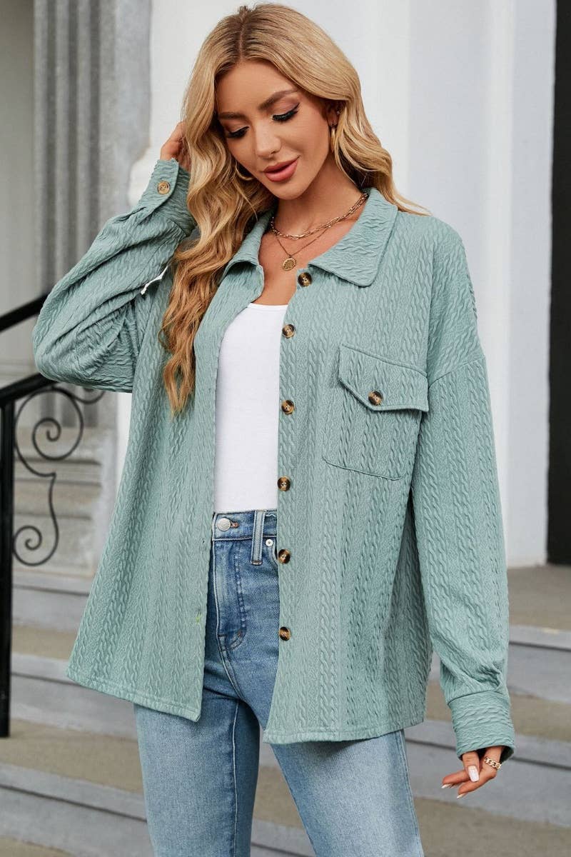 CWTSTL2218_LAPEL BUTTON DOWN LONG SLEEVE SHIRT TOP