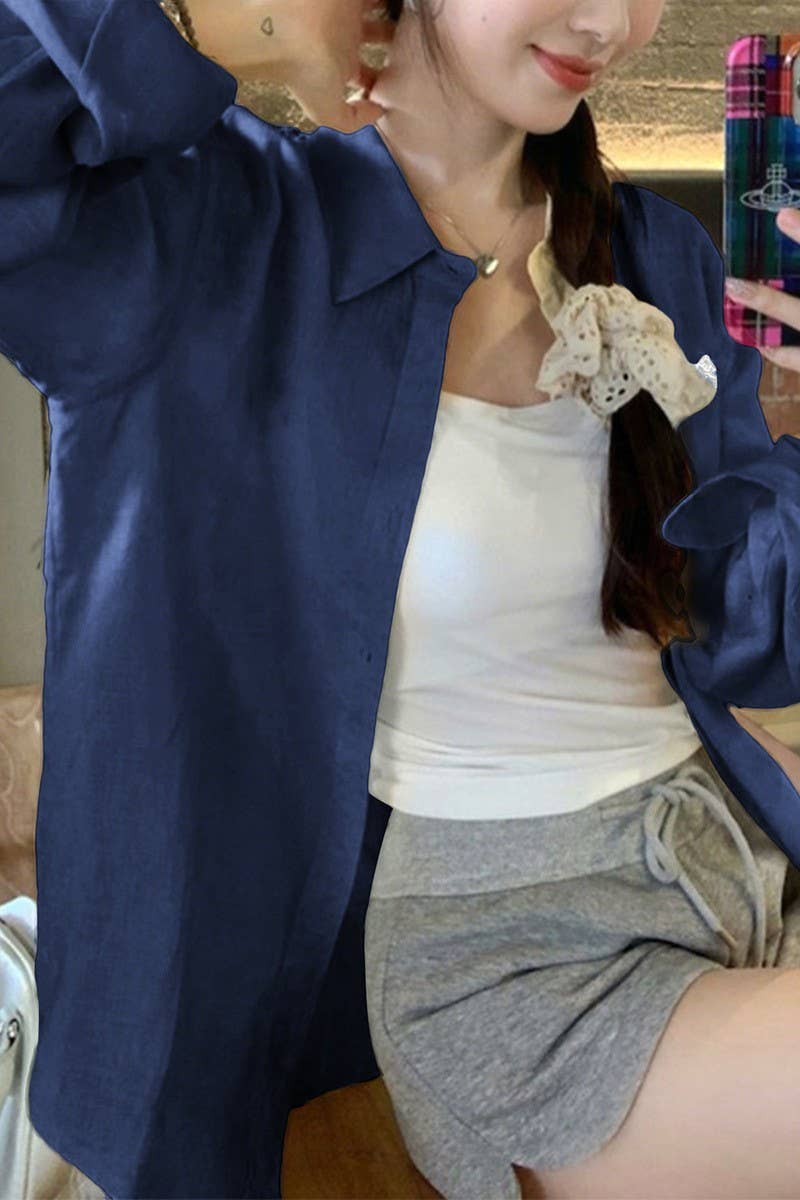 CWTSTL01010_CASUAL LOOSE SOLID LONG SLEEVE SHIRT